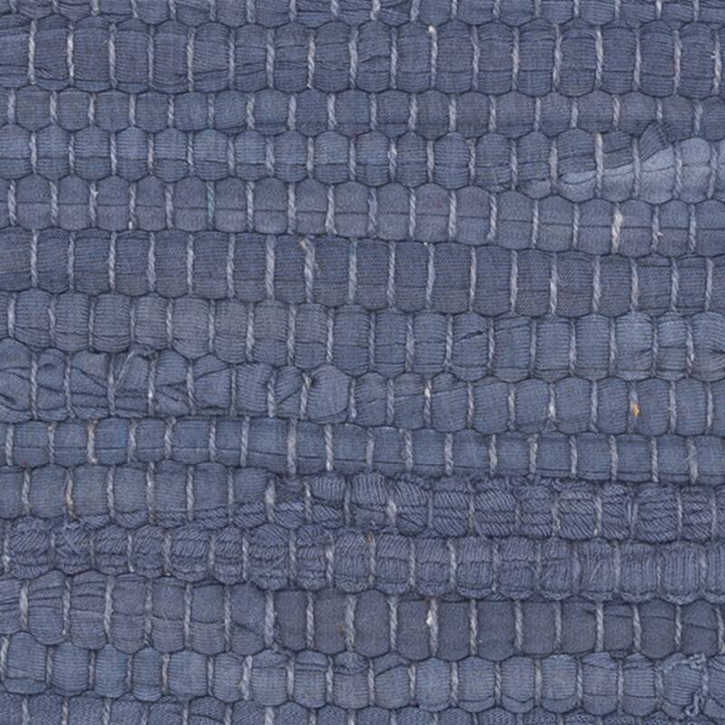 Sevita Solid Midnight Blue Jute Bordered Throw Pillow