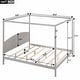 preview thumbnail 2 of 13, King Size Canopy Platform Bed with Headboard and Support Legs