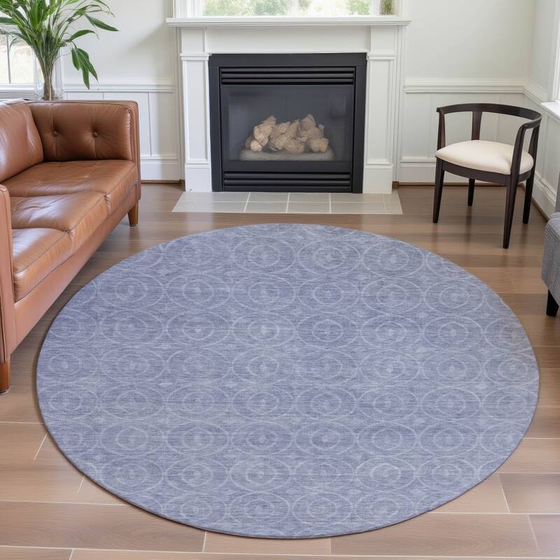 Premium Washable Super Soft Casual Contemporary Mayfield Rug - Sky - 8' x 8'