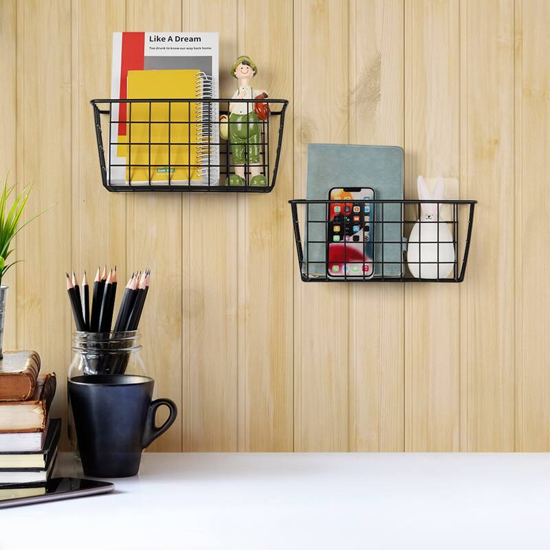 Set of 2 Wire Storage Baskets - 2PCS