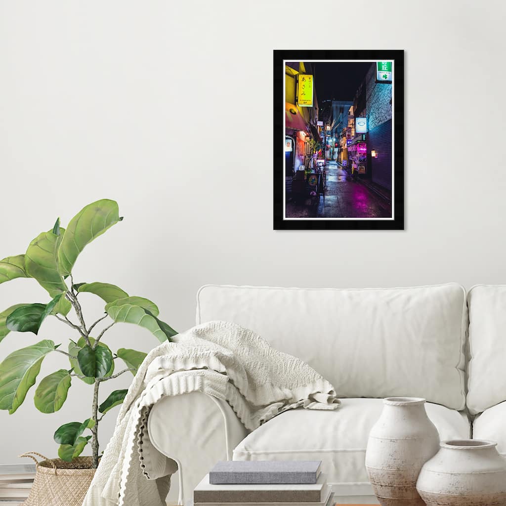 Wynwood Studio Prints Cities and Skylines Tokyo Neon Nights Pink and Neon Pink Modern & Contemporary Wall Art Canvas Print