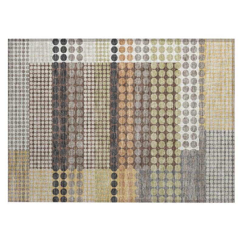 Machine Washable Indoor/ Outdoor Casual Dotty Chantille Rug