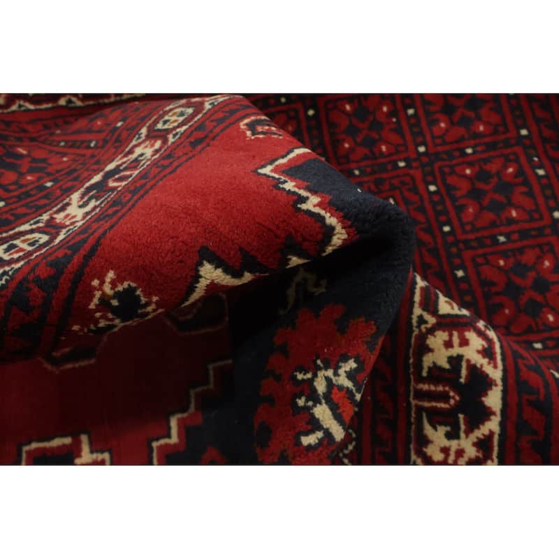 Hand Knotted Oriental 100% Wool Carpet Traditional Tribal Red Balouch Area Rug - 10' 9'' X 8' 3''