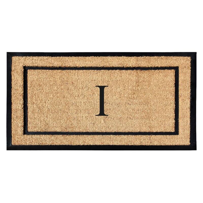 A1HC Natural Coir Monogrammed Door Mat for Front Door, Durable Large Outdoor Rug, Heavy Duty Welcome Doormat - 24" X 48"