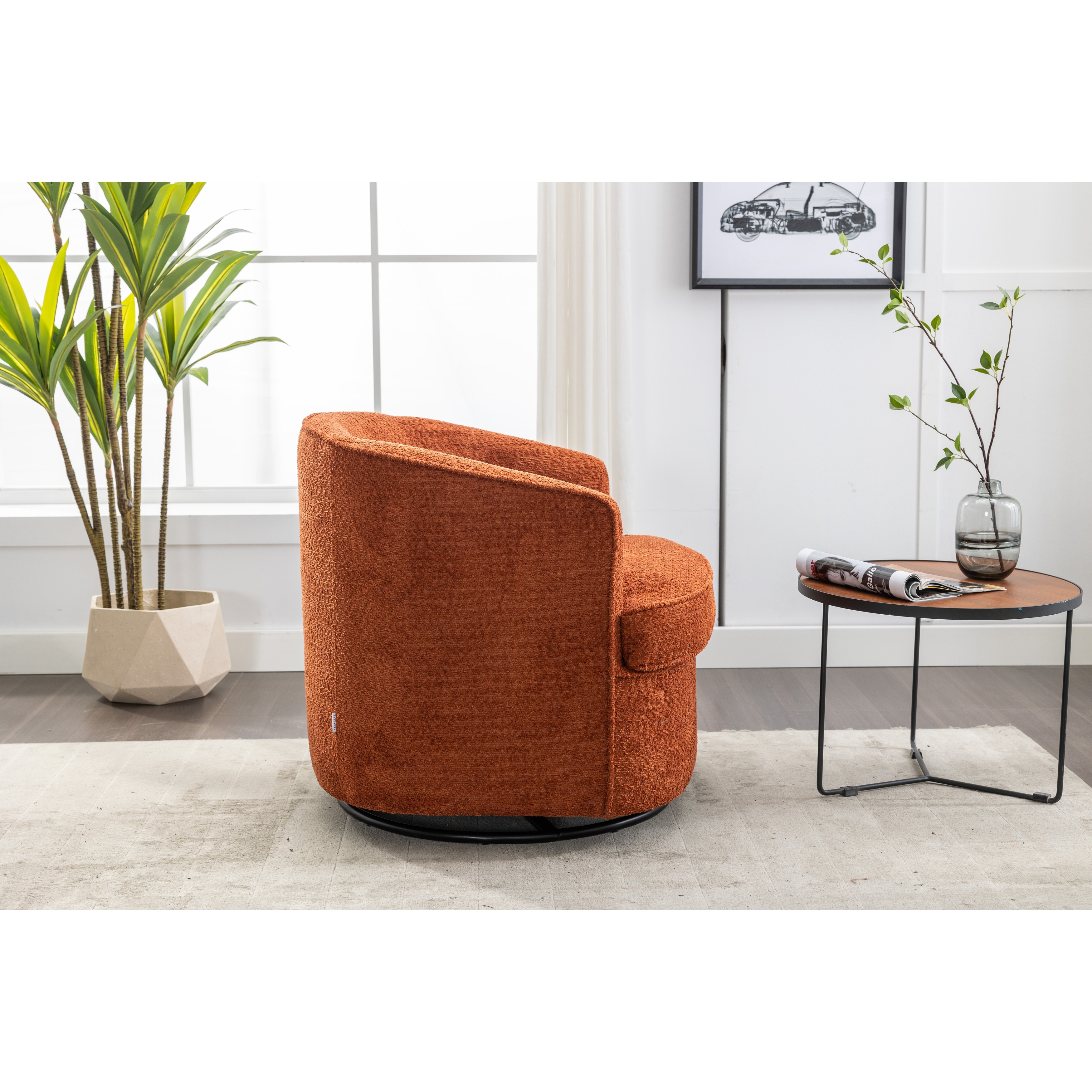 Orange shop round chair