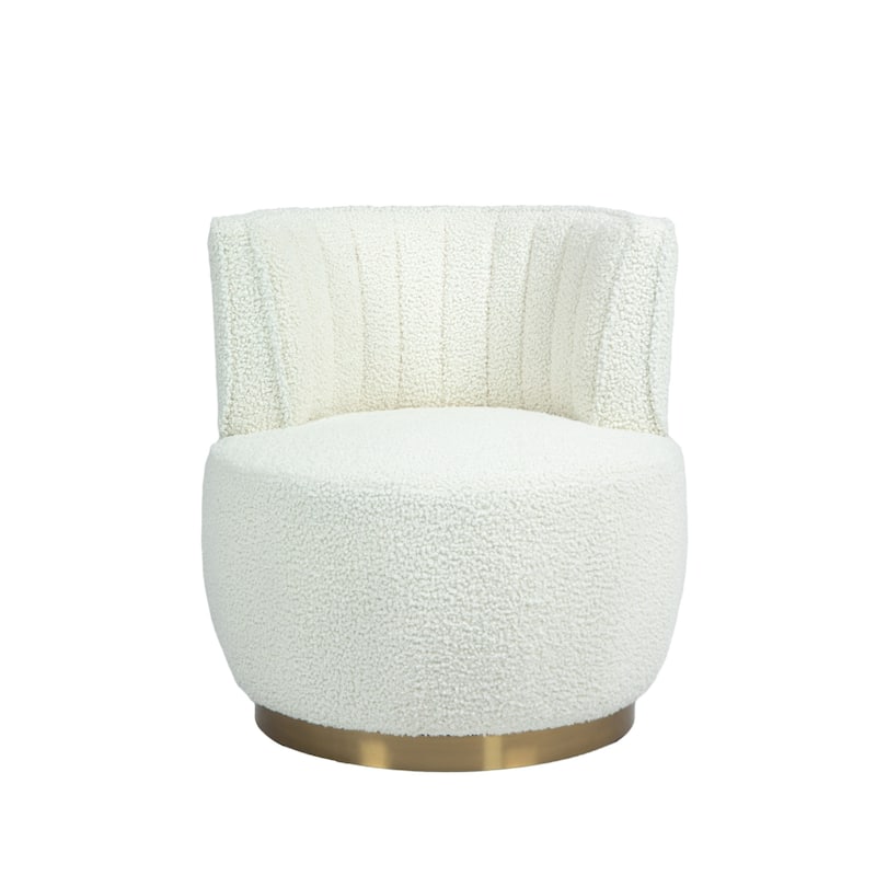 360 Degree Swivel Cuddle Barrel Accent Sofa Chairs, Round Armchairs with Wide Upholstered, Fluffy Velvet Fabric Chair
