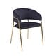 preview thumbnail 10 of 13, Porthos Home Cardi Dining Chairs Set of 2, Velvet Upholstery, Gold Legs