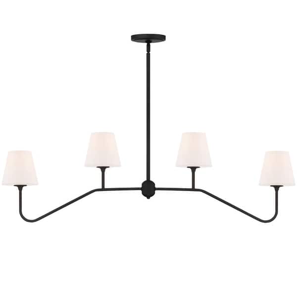 slide 1 of 1, Keenan 4 Light Black Forged Chandelier - 48'' W x 15'' H x 6'' D 48'' W x 15'' H x 6'' D