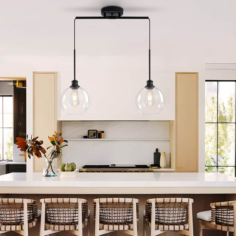Starsky 1-Light 9in. Modern Globe Single Clear Glass Pendant Light