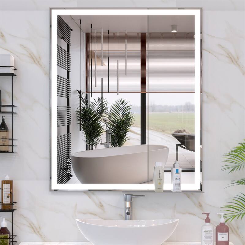 30" x 36" Smart LED Bathroom Wall Mirror with Memory,Anti-Fog Switch