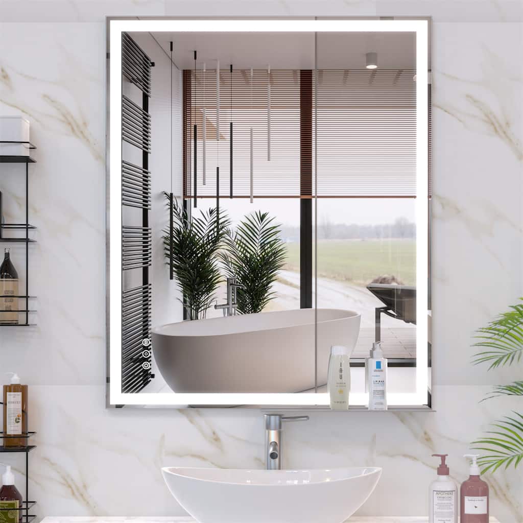 30" x 36" Smart LED Bathroom Wall Mirror with Memory,Anti-Fog Switch