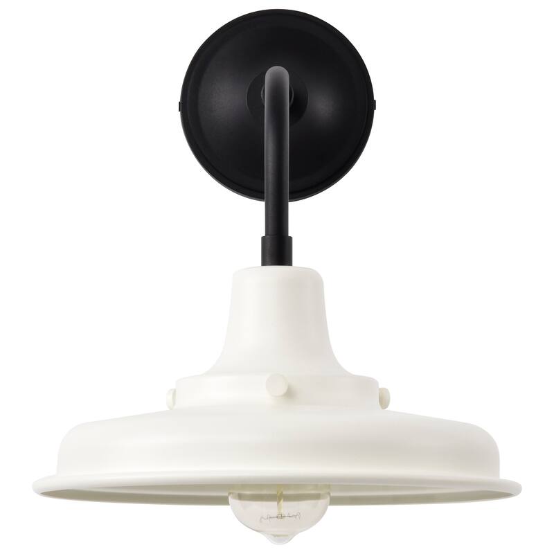 Morris Medium Outdoor Lantern Black Finish White Shade