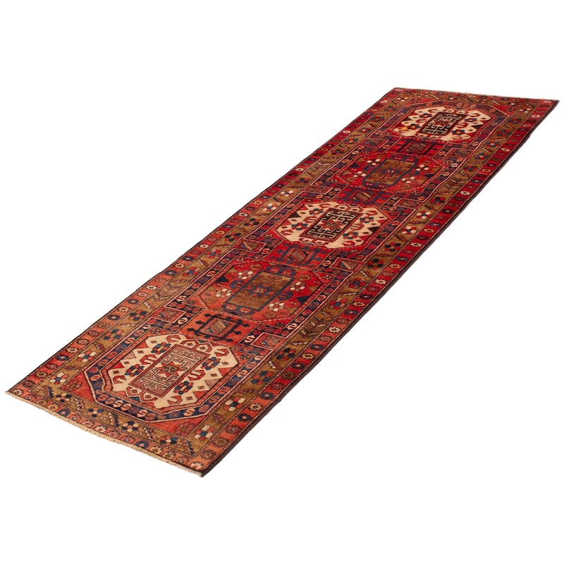 ECARPETGALLERY Hand-knotted Konya Anatolian Red Wool Rug - 3'7 x 10'7