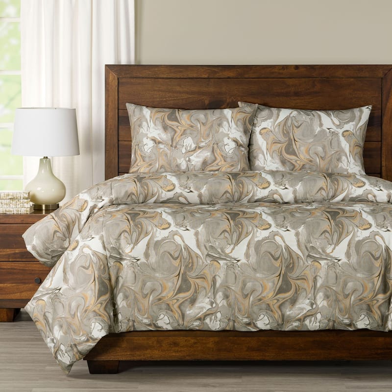 Siscovers Wanderlust Marble Print Duvet Set - Wanderlust Golden - Full - 3 Piece