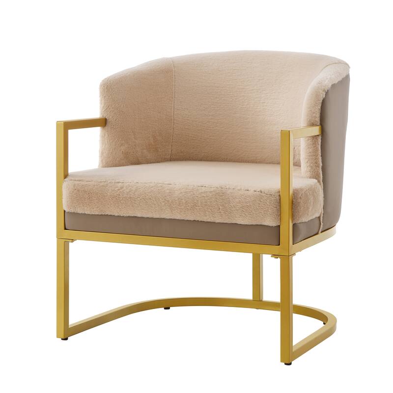 Christopher Knight Home - Modern Upholstered Accent Chair with Gold Metal Frame