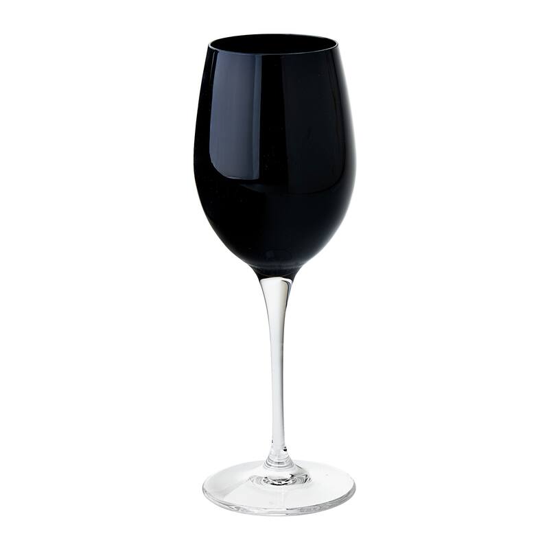 Majestic Gifts Inc. Glass Water/ Wine Goblets - Black - 14 Oz. - Set/6