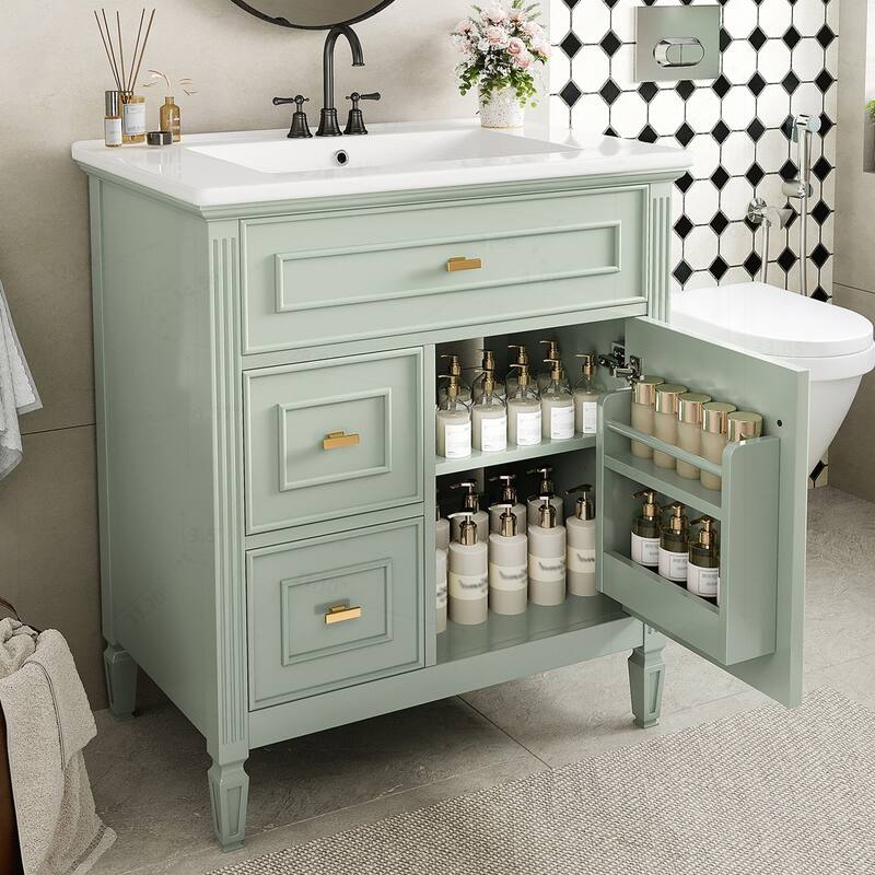 Modern Bathroom Vanity with Multiple Storage Options