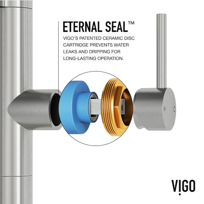 VIGO Edison Pro 20" H Single Handle Pull-Down Sprayer Kitchen Faucet