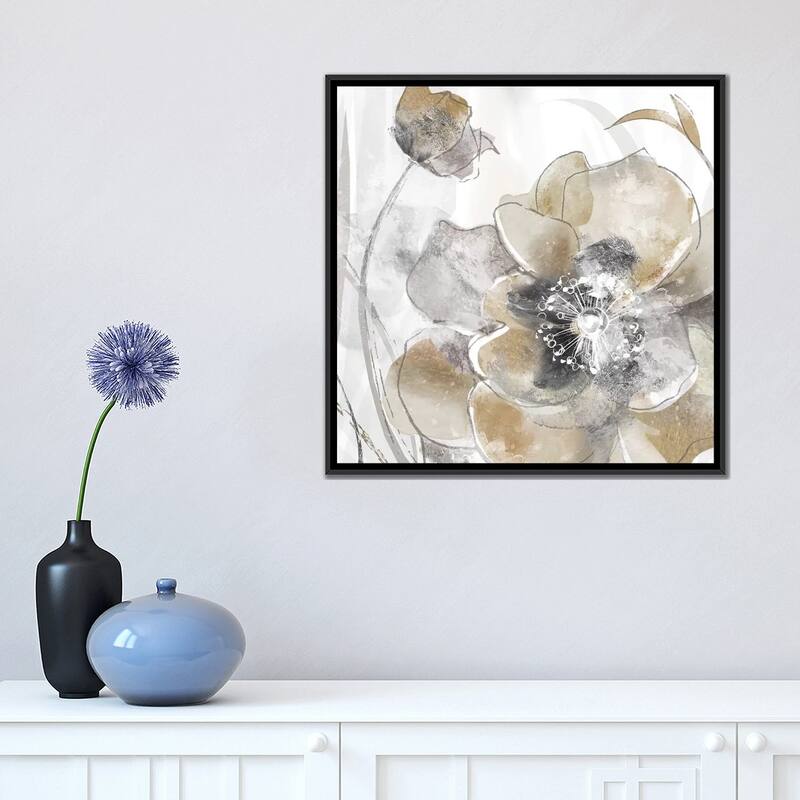 iCanvas "Taupe Spring Poppy I" by Maria Donovan Framed Canvas Print