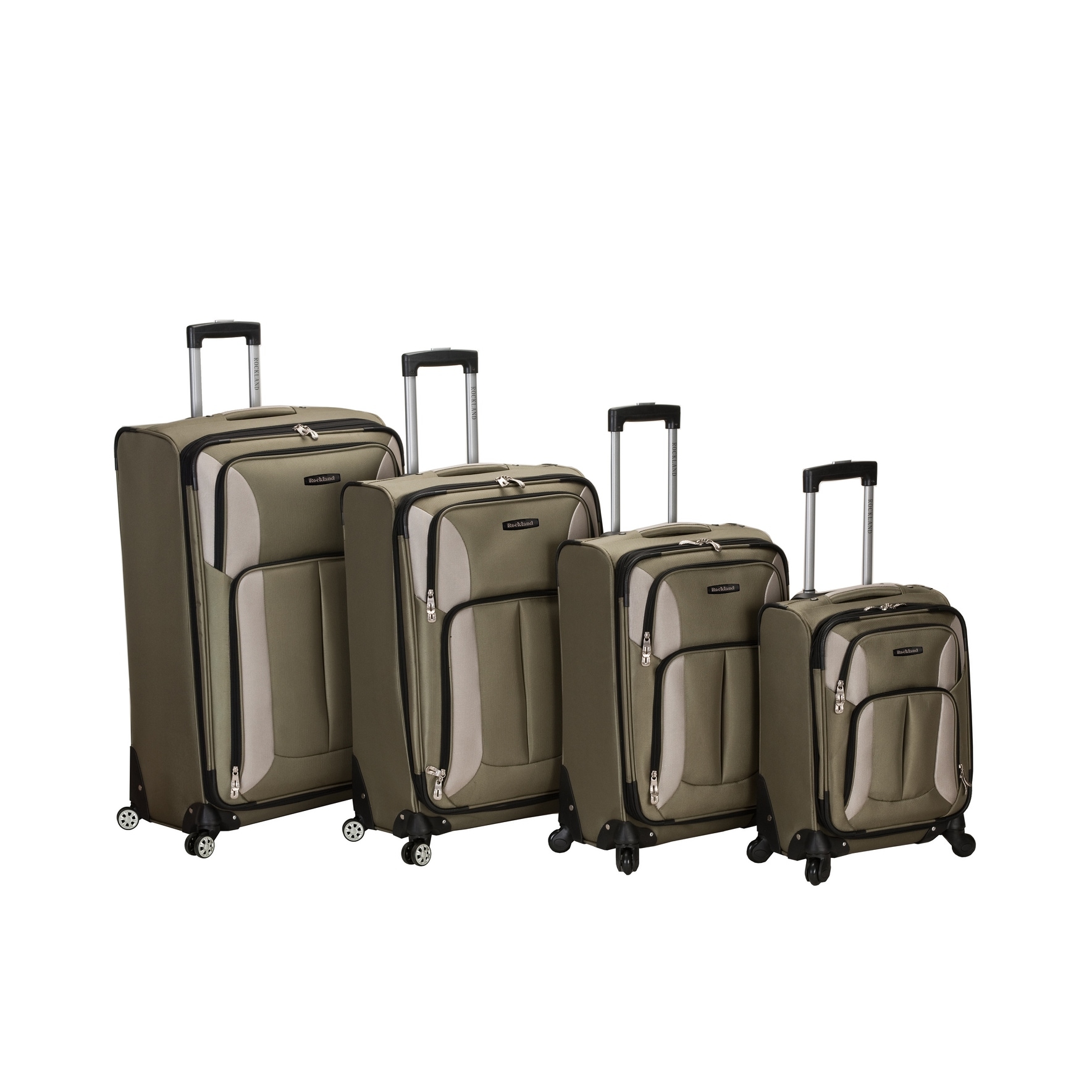 Rockland Luggage Piece Impact Softside Spinner Luggage Set Bed