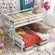 preview thumbnail 17 of 31, Detachable Design Wood Twin XL over Queen Bunk Bed with Ladder,Multifunctional Bunk Bed White