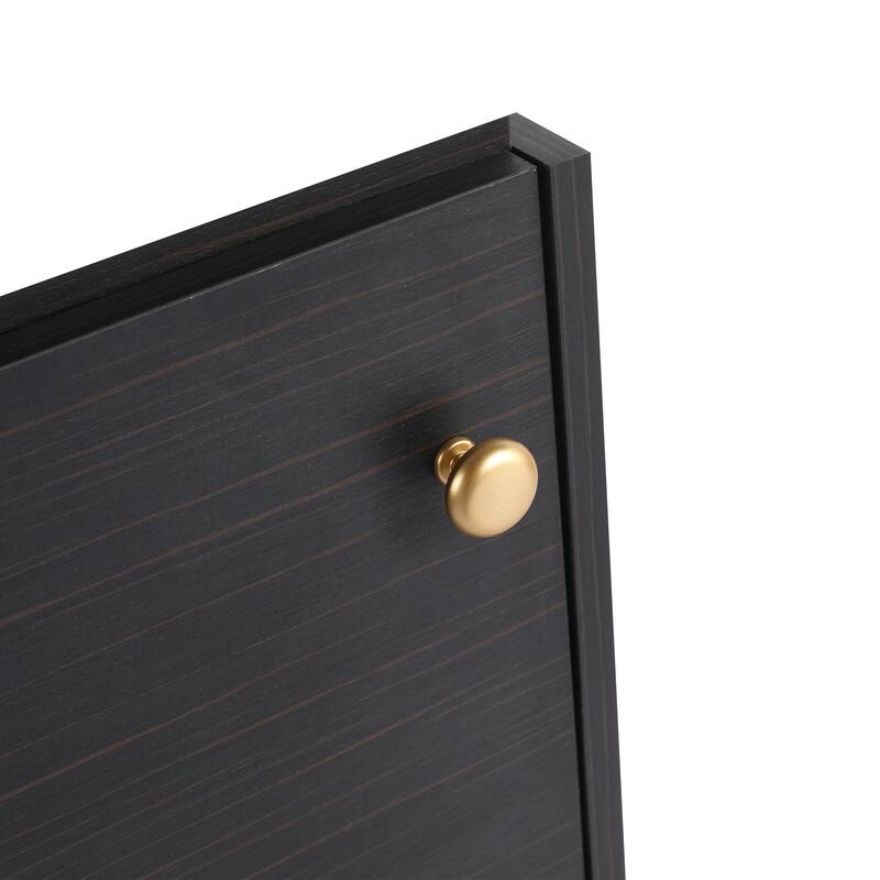 Small Bathroom Vanity with Sink, 12-Inch Black Chestnut Cabinet, Wall-Mounted with Soft-Close Door - 12in L Plywood