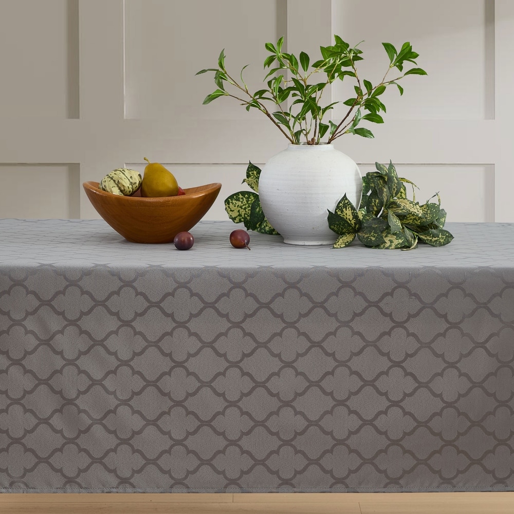 HLC.me Modena Lattice Fabric Tablecloth, Jacquard Fabric Table Cloth for Rectangle Table Advanced Water & Fade Resistance