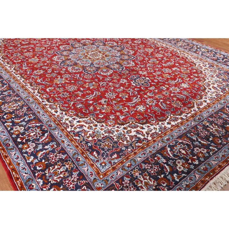 Traditional Red Kashan Turkish Area Rug Oriental Machine-Made Carpet - 9'9" x 12'11"