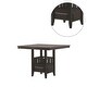 preview thumbnail 4 of 3, Square Counter Height Table with Cabinet in Espresso