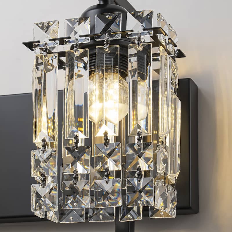 3-Light Modern Glam Crystal Bathroom Vanity Lights Wall Sconce Lighting for Mirror
