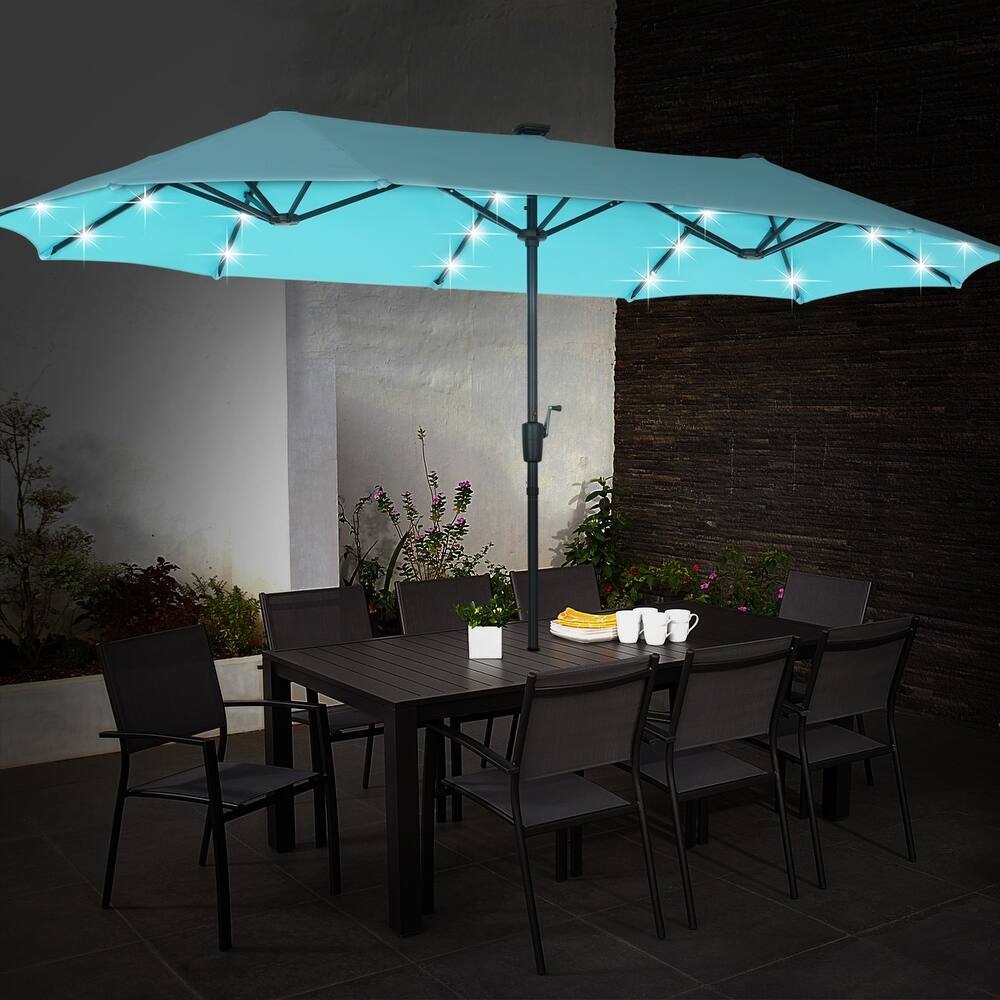13ft Outdoor Patio Umbrella with LED Lights