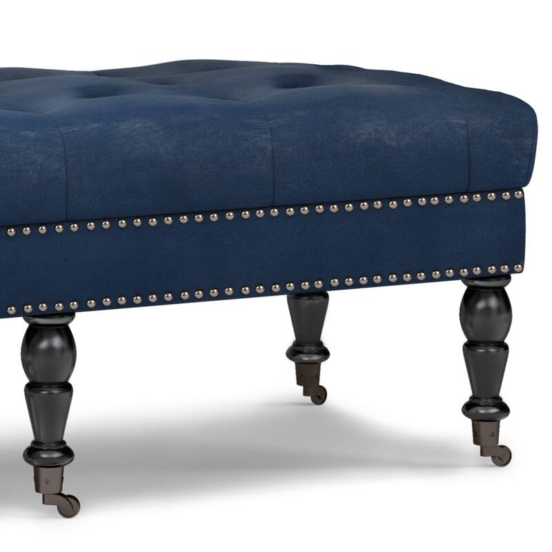 WYNDENHALL Donovan 49 inch Wide Traditional Rectangle Ottoman Bench Faux Leather
