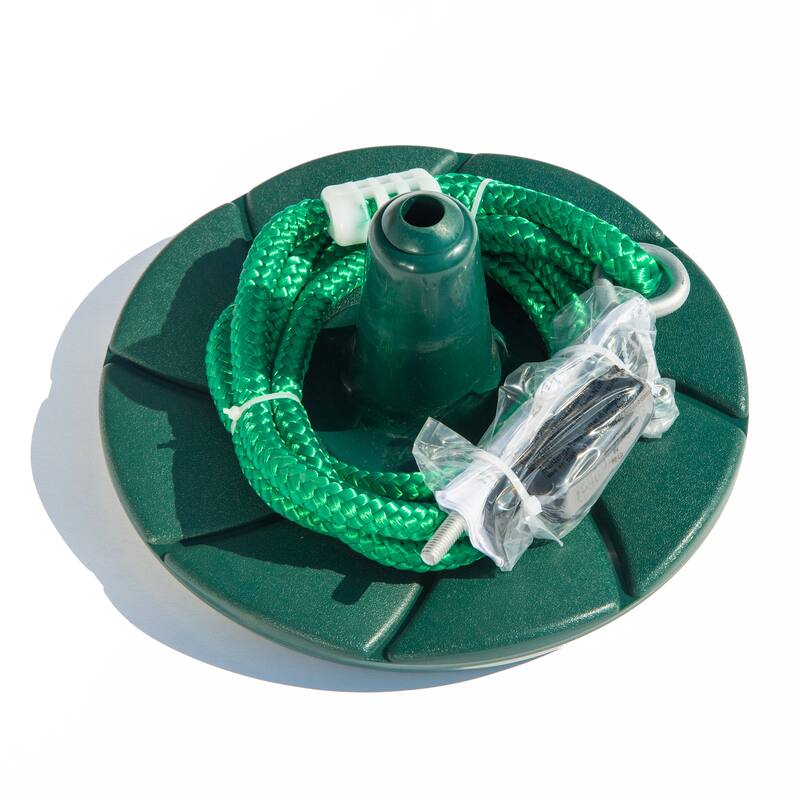 Gorilla Playsets Disc Swing with Rope - Green - 12" W x 12" D x 60" H