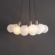 preview thumbnail 10 of 8, JONATHAN Y Rhys 24" 3-Light Mid-Century Glam Frosted Glass Orb LED Chandelier, White/Brushed Nickel