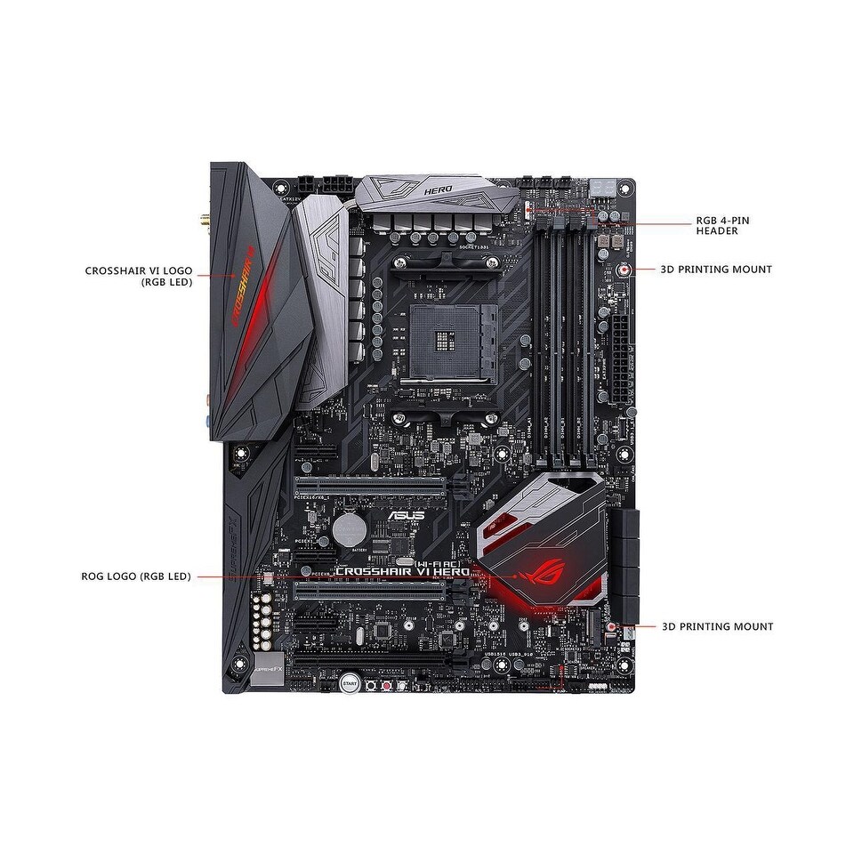 Shop Asus Rog Crosshair Vi Hero Wi Fi Ac Amd Ryzen Am4 Ddr4 M 2 Usb 3 1 Atx X370 Motherboard Overstock 28035404