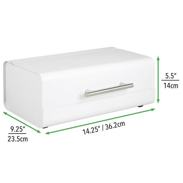 mDesign Metal Kitchen Countertop Bread Box, Home Storage Bin 9.25 X