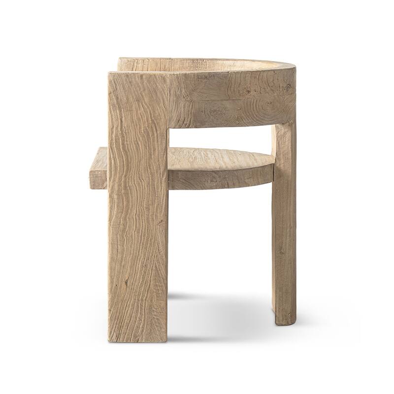 Jennifer Taylor Home Soren Solid Reclaimed Elm Sculptural Accent Curved Dining Chair