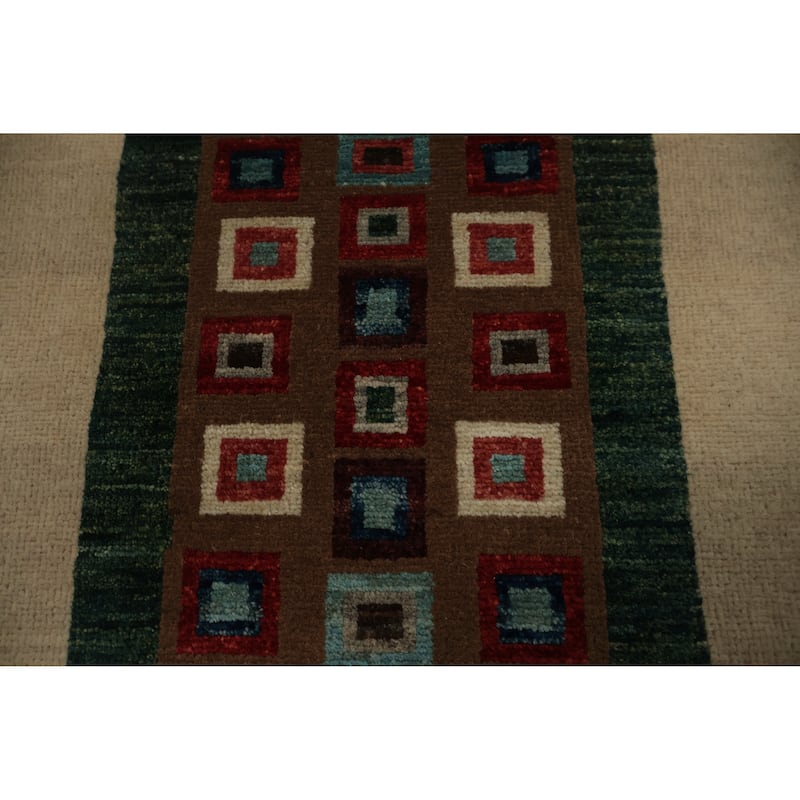 Hand Knotted Oriental 100% Wool Carpet Traditional Geometric Beige & Ivories Peshawar Area Rug - 11' 8'' X 8' 3''