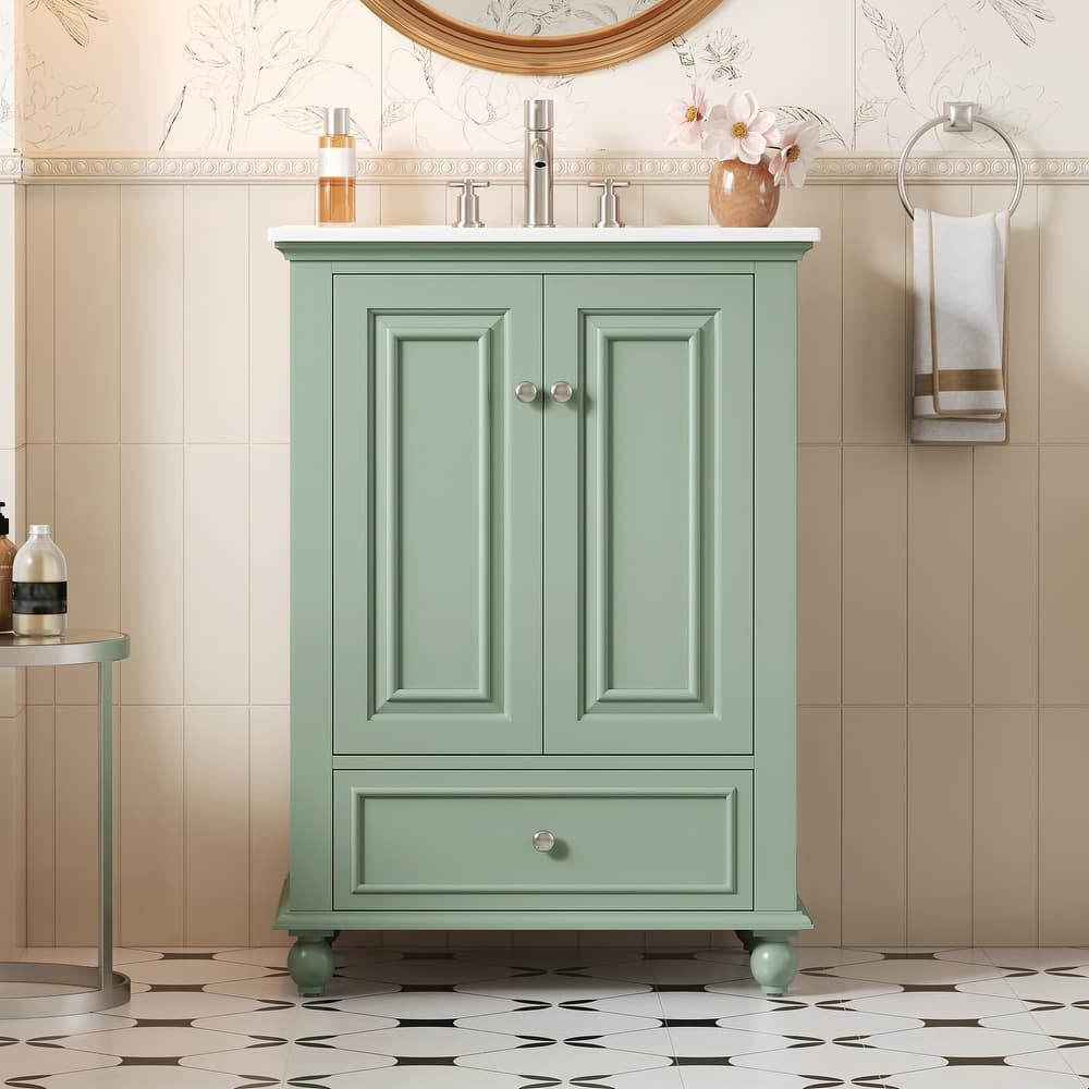 Soft Closing Doors Bathroom Vanity Cabinet with Ceramic Sink