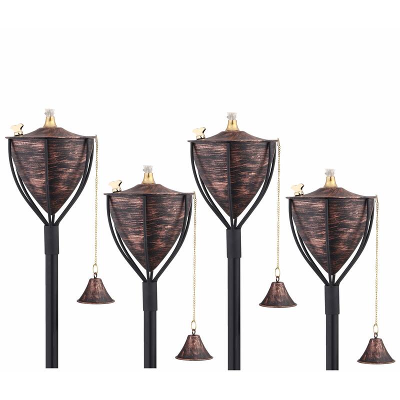Amsterdam Tiki Torch - Brushed Bronze - 4 Pack