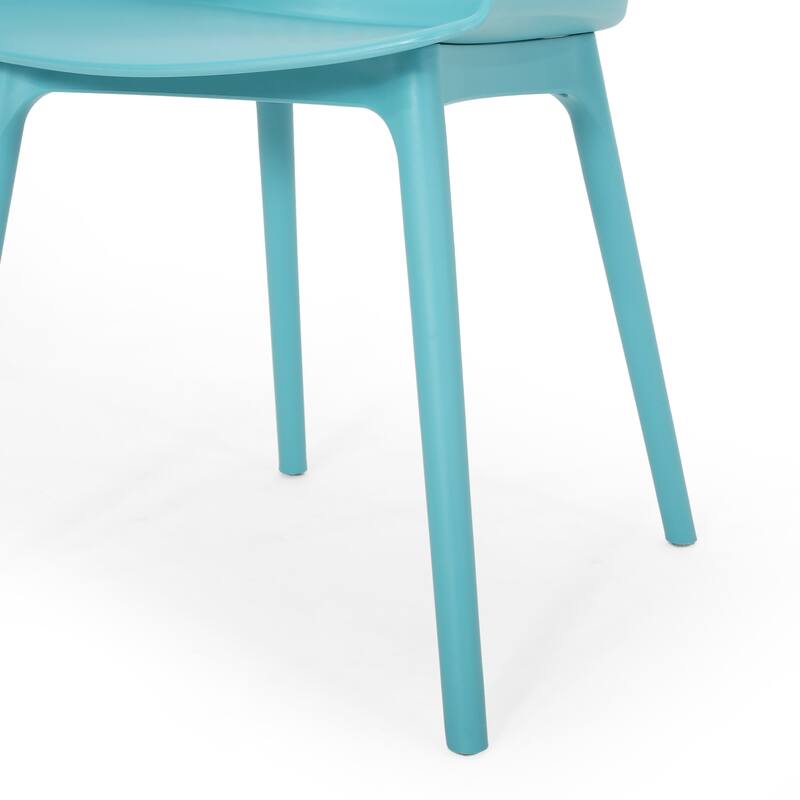 Roomfitters Modern Outdoor Dining Chair, Durable Plastic Patio Seating with Ventilated Backrest for Indoor or Garden Use, Teal