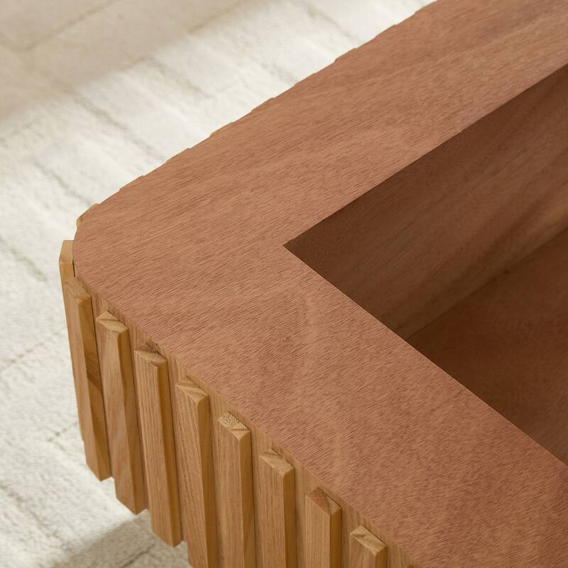 35.43 Inch Handcraft Drum Coffee Table Square Coffee Table,Lift Top Wooden Coffee Table with Hidden Storage Space