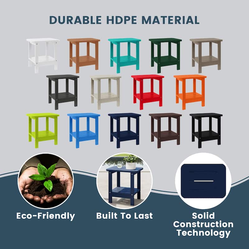 Brighton Outdoor Poly Two Shelf Side Table