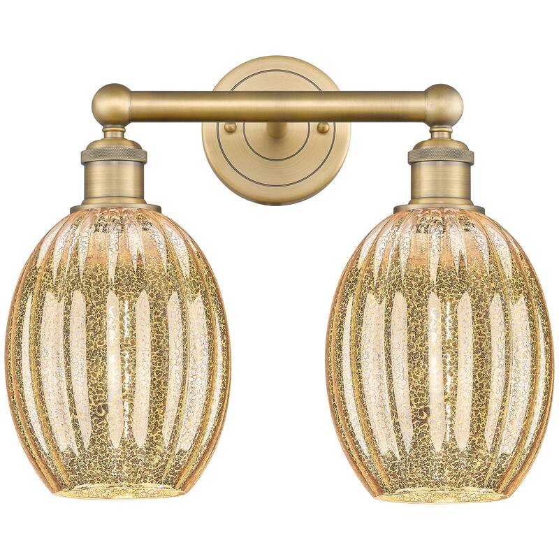 Innovations Lighting Endless Possibilities Edison - Preston - 2 Light 15" Bulb Shade Bath Vanity Light - Mercury/Brushed Brass