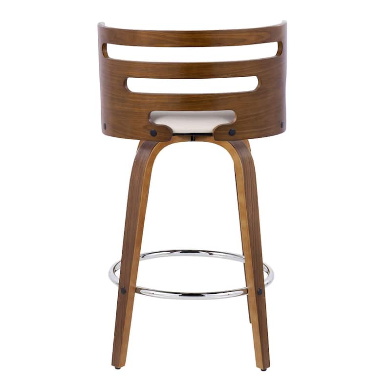 Carson Carrington Cranagh 26" Fixed-Height Counter Stool with Bent Wood Legs (Set of 2)