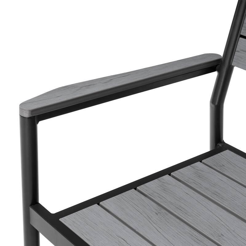 Outdoor Patio Dining Chairs Modern Aluminum Stackable Armchairs - See Picture