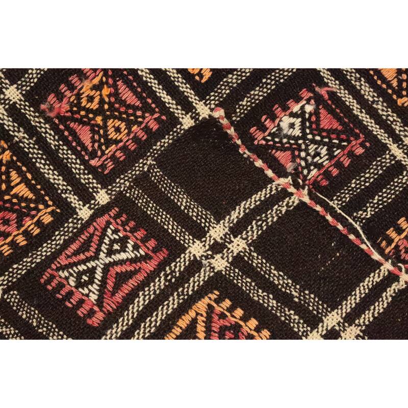 Hand Woven Oriental 100% Wool Carpet Southwestern Tribal Multi-Colored Kilim Runner Rug - 9' 1'' X 4' 2''