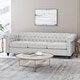 preview thumbnail 1 of 9, Parkhurst Tufted Grey Chesterfield Sofa by Christopher Knight Home Pebble Gray + Dark Brown