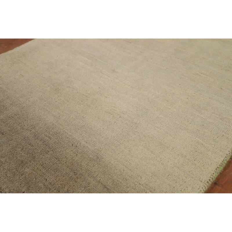 Gabbeh Modern Foyer Rug Beige Handmade Wool Carpet - 2'8"x 3'11"