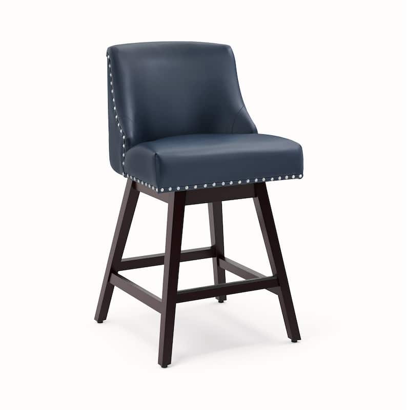 26 in. Counter Height Bar Stools Upholstered Wood Frame Swivel Bar Stool with Farbic Seat Set of 3 - 19.6"D x 19.6"W x 37"H